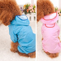 Small Dog 4-legged Rain Jacket Hooded Raincoat Waterproof Windproof Outdoor for Teddy Poodle Pug